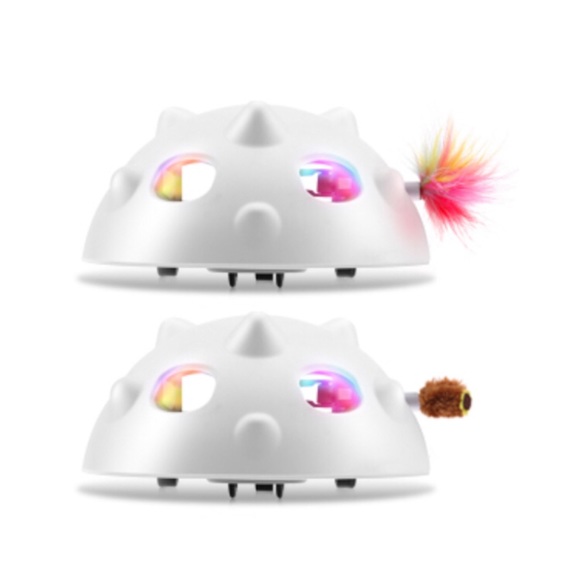 Peek-A-Boo Interactive Robotic Electronic Indoor Self Rolling Cat Feather Toy - Picture 8 of 13